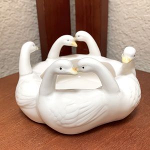 🔹Vintage..Six Swans Swimming Ceramic Dish 1985 Ron Gordon Designs